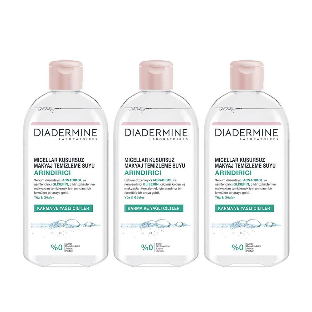 Diadermine Arındırıcı Micellar Kusursuz Makyaj Temizleme Suyu 400 ml x 3 Adet