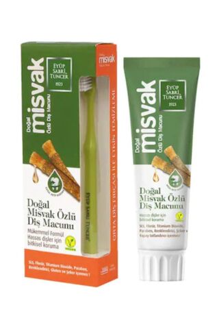 Eyüp Sabri Tuncer Doğal Misvak Özlü Diş Macunu 75 ml + Diş Fırçası Hediyeli x 4 Adet