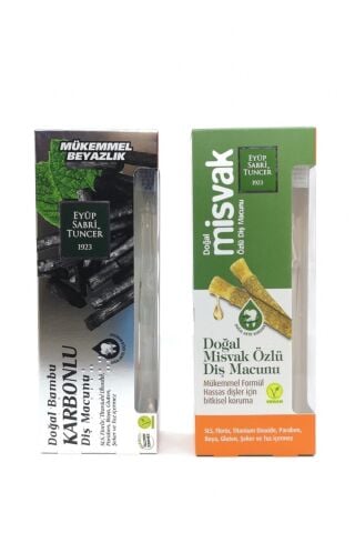 Eyüp Sabri Tuncer Doğal Aktif Bambu Karbonlu ve Misvak Özlü Diş Macunu 75 ml + Diş Fırçası Hediyeli