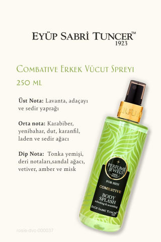 3'lü Eyüp Sabri Tuncer Pj Body Splash Combative Erkek 250 ml %100 Pamuk ROSIE 60'lı