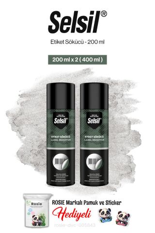 Selsil Etiket Sökücü, 200 ml 2 adet ve rosie pamuk