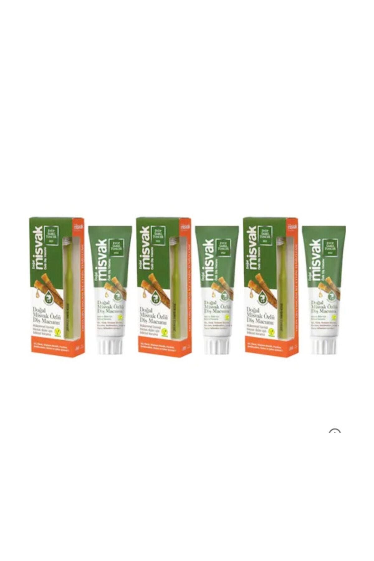 Eyüp Sabri Tuncer Doğal Misvak Özlü Diş Macunu 75 ml + Diş Fırçası Hediyeli x 3 Adet