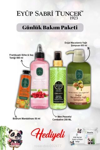 Combative Vücut Spreyi Men, Frambuaz Tonik, Macadamia Şampuan, Krem Bodrum Mandalinası ve Rosie