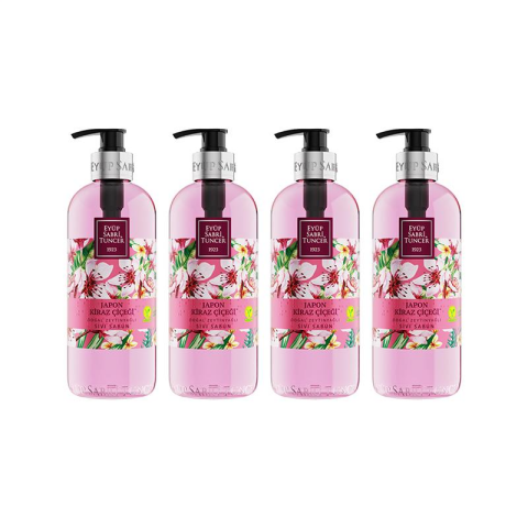 Eyüp Sabri Tuncer Japon Kiraz Çiçeği Doğal Zeytinyağlı Sıvı Sabun 500 ml - 4 Adet