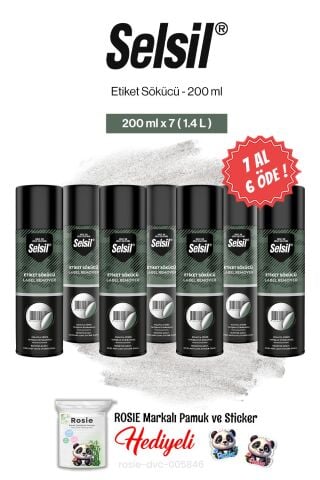 Selsil Etiket Sökücü 200 ml, 7 AL 6 ÖDE ve rosie pamuk