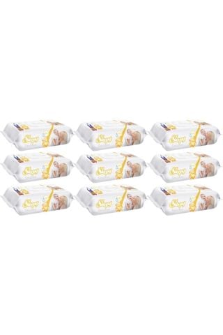 Islak Havlu Mendil 90 Yaprak Sensitive 9 Lu Set Plastik Kapaklı