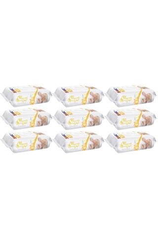 Islak Havlu Mendil 90 Yaprak Sensitive 9 Lu Set Plastik Kapaklı