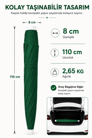 Yeşil Plaj Şemsiyesi ve Bidon, Doğanın Gölgesi, Taşıma Çantalı