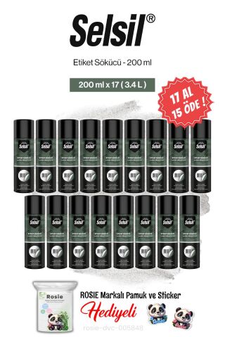 Selsil Etiket Sökücü 200 ml, 17 AL 15 ÖDE ve rosie pamuk