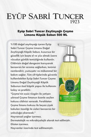 Eyüp Sabri Tuncer Zeytinyağlı Çeşme Limonu Köpük Sabun 500 ML 5 Al 4 Öde ve Rosie Pamuk