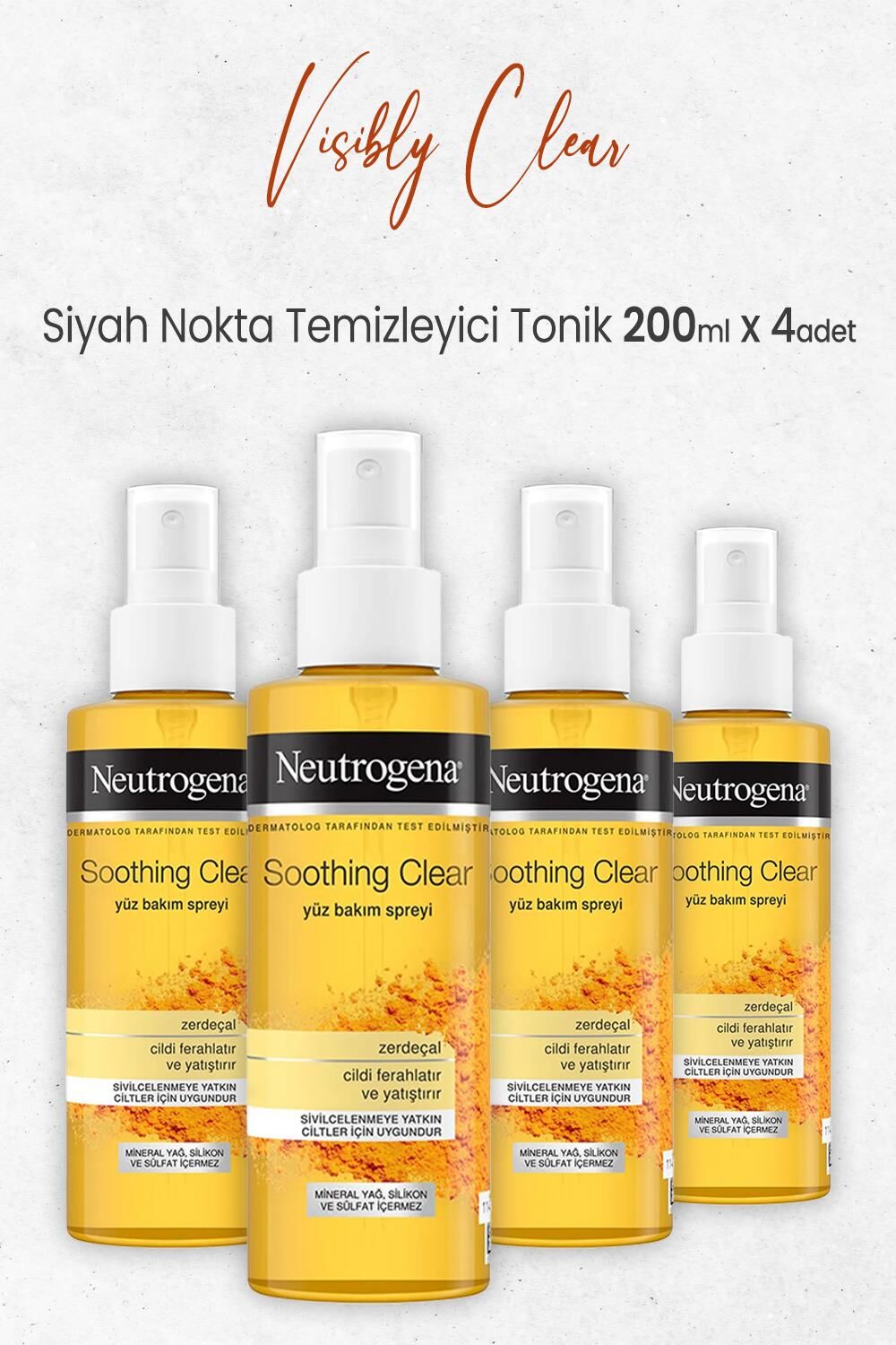 Neutrogena Soothing Clear Yüz Bakım Spreyi 125ml x 4 Adet