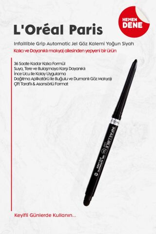 Loreal Paris Infaillible Grip Automatic Jel Göz Kalemi Yoğun Siyah