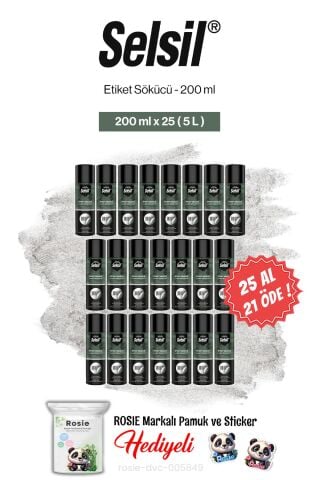 Selsil 25 AL 21 ÖDE Etiket Sökücü 200 ml ve rosie pamuk