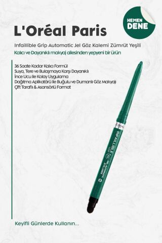 Loreal Paris Infaillible Grip Automatic Jel Göz Kalemi Zümrüt Yeşili