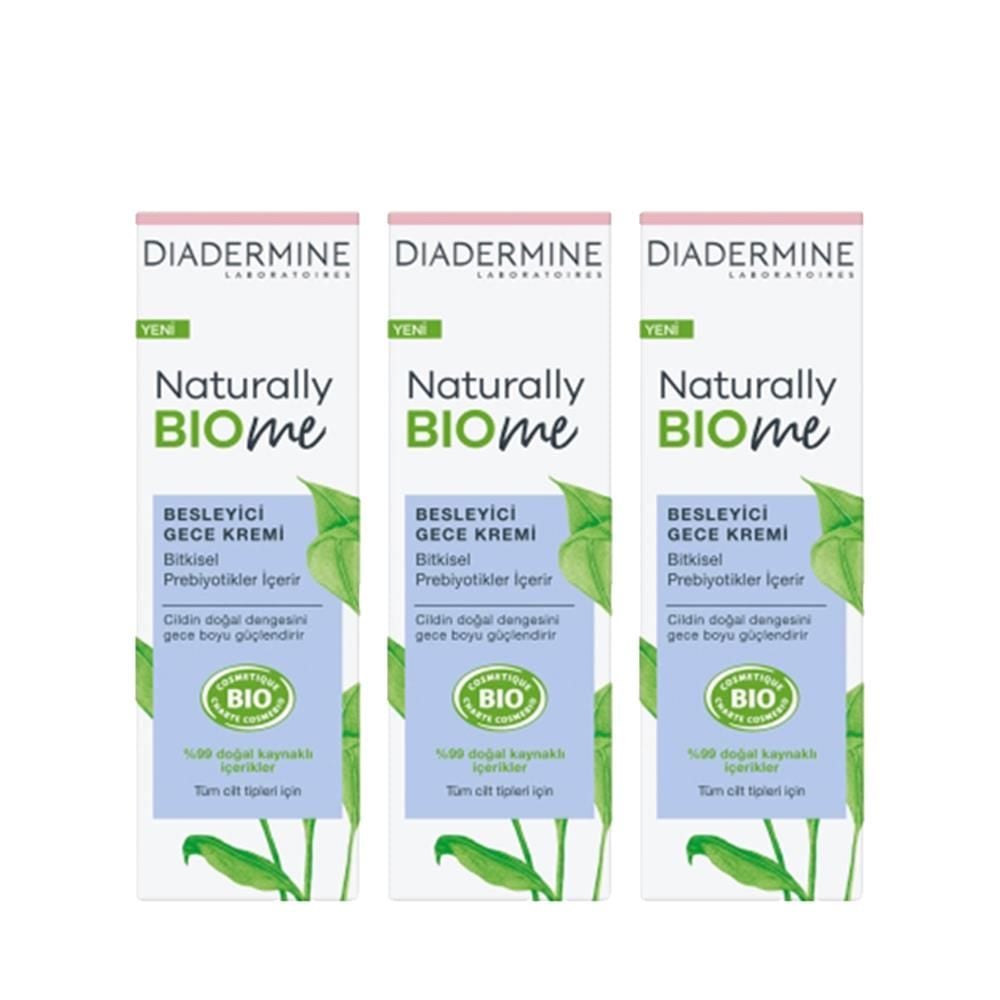 Diadermine Naturally Bio Me Besleyici Gece Kremi 50 ml x 3 Adet