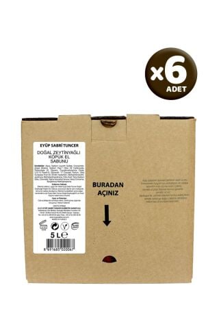 Eyüp Sabri Tuncer Köpük Sabun Zeytinyağlı 5000 ml x 6 Adet