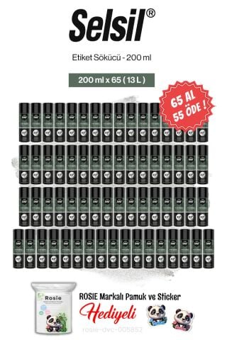 Selsil 65 AL 55 ÖDE, 200 ml Etiket Sökücü ve rosie pamuk
