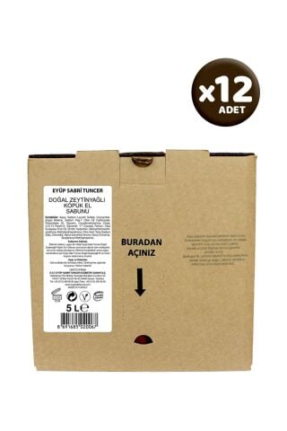 Eyüp Sabri Tuncer Köpük Sabun Zeytinyağlı 5000 ml x 12 Adet