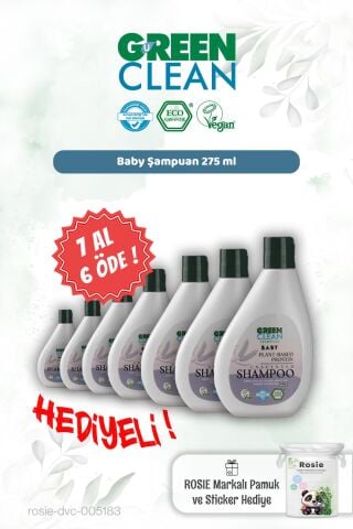 Green Clean Baby Şampuan 275 ml 7 AL 6 ÖDE ve Rosie Hediye