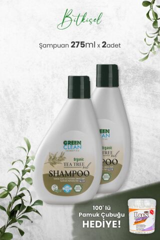 Green Clean Şampuan Tea Tree 275 ml x 2 Adet ve Hediyeli
