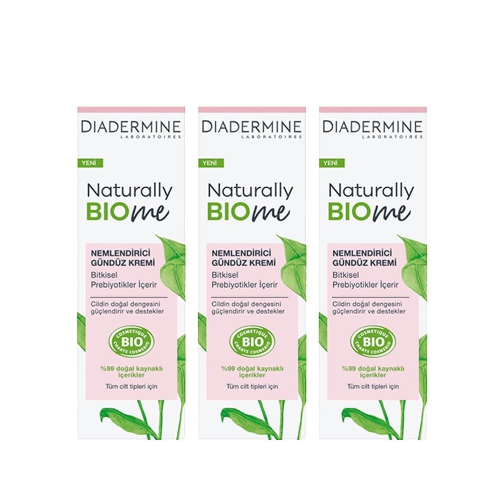 Diadermine Naturally Bio Me Nemlendirici Gündüz Kremi 50 ml x 3 Adet