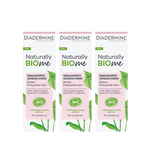 Diadermine Naturally Bio Me Nemlendirici Gündüz Kremi 50 ml x 3 Adet