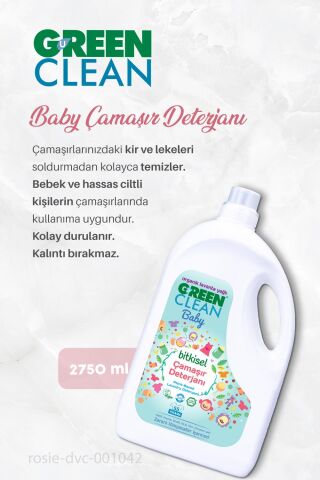 Green Clean 2750 ml Baby Çamaşır Deterjanı 7 AL 6 ÖDE ve Rosie Hediye