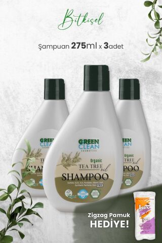 Green Clean Şampuan Tea Tree 275 ml x 3 Adet ve Hediyeli