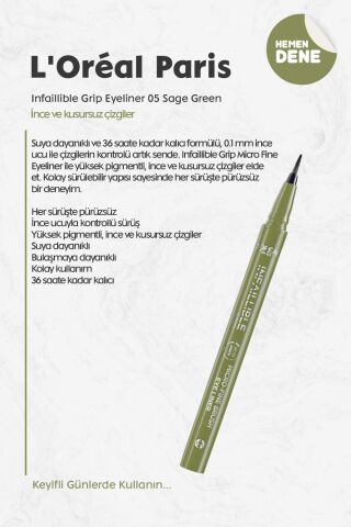Loreal Paris Infaillible Grip Eyeliner 05 Sage Green