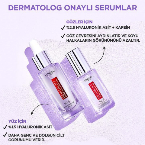 3 Adet Loreal Paris Revitalift Filler Göz Serumu 20 ml ve ROSIE