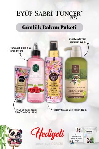 Frambuazlı Tonik,Vücut Spreyi Splash Silky Touch ve Kremi, Zeytinyağlı Şampuan ve Rosie