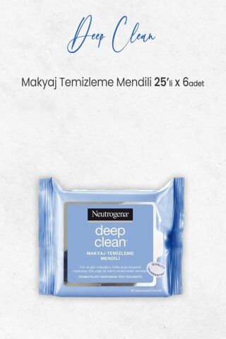 Neutrogena Deep Clean Makyaj Temizleme Mendili 25' li x 6 Adet