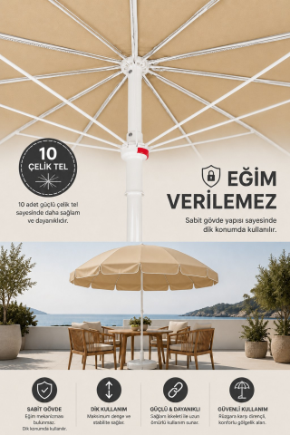 Bahçe, Güneş Şemsiyesi Kese Kağıdı Renk 240 çap/10 telli