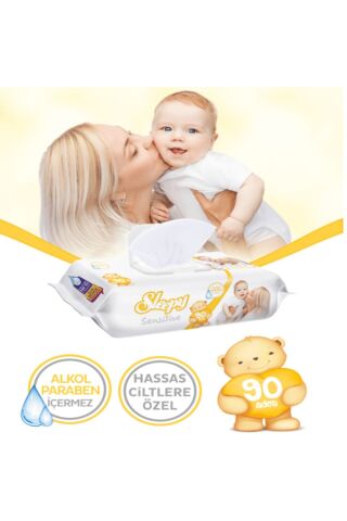 Islak Havlu Mendil Sensitive 90 Yaprak 6'lı Paket