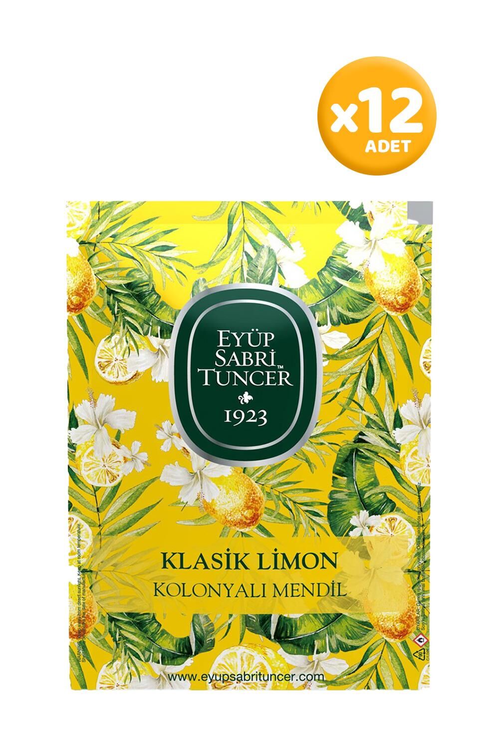 Eyüp Sabri Tuncer Klasik Limon Kolonyalı Mendil 50'li x 12 Adet