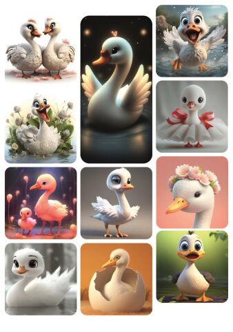 Ördek 11 ADET Tatlı Hayvanlar Sticker