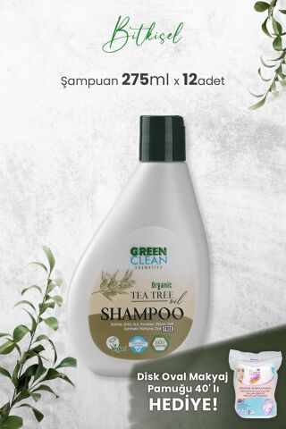 Green Clean Şampuan Tea Tree 275 ml x 12 Adet ve Hediyeli