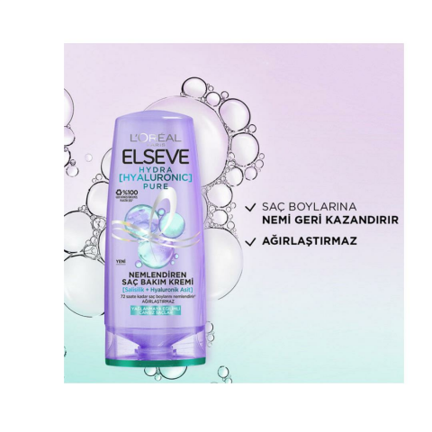 Elseve Hydra Hyaluronic Pure Nemlendiren Saç Bakım Kremi 250 ml