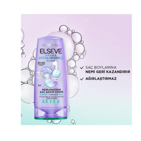 Elseve Hydra Hyaluronic Pure Nemlendiren Saç Bakım Kremi 250 ml