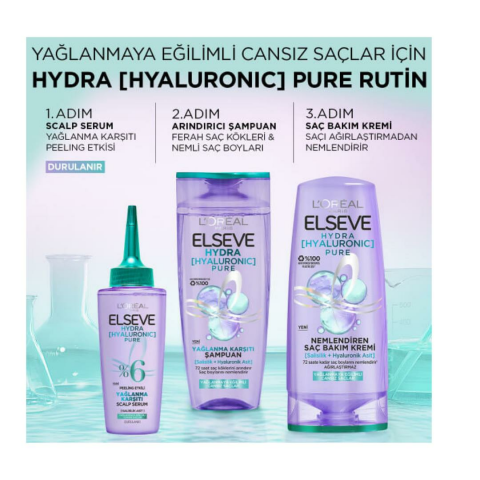 Elseve Hydra Hyaluronic Pure Nemlendiren Saç Bakım Kremi 250 ml