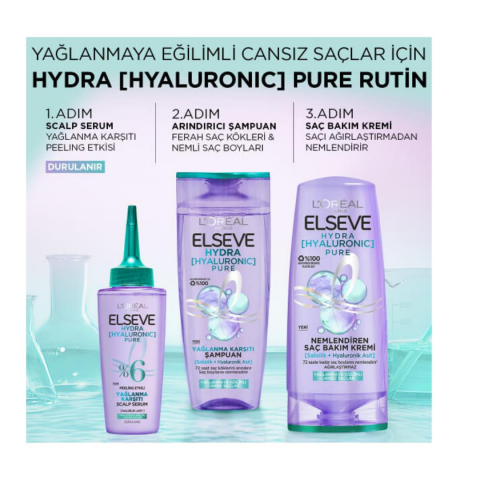 Elseve Hydra Hyaluronic Pure Nemlendiren Saç Bakım Kremi 250 ml