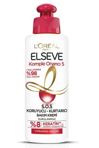 Elseve Onarıcı 5 Yıpranmış Saçlar Için Keratin Içeren Yapılandırıcı Bakım Kremi 200 Ml Mdbeauty