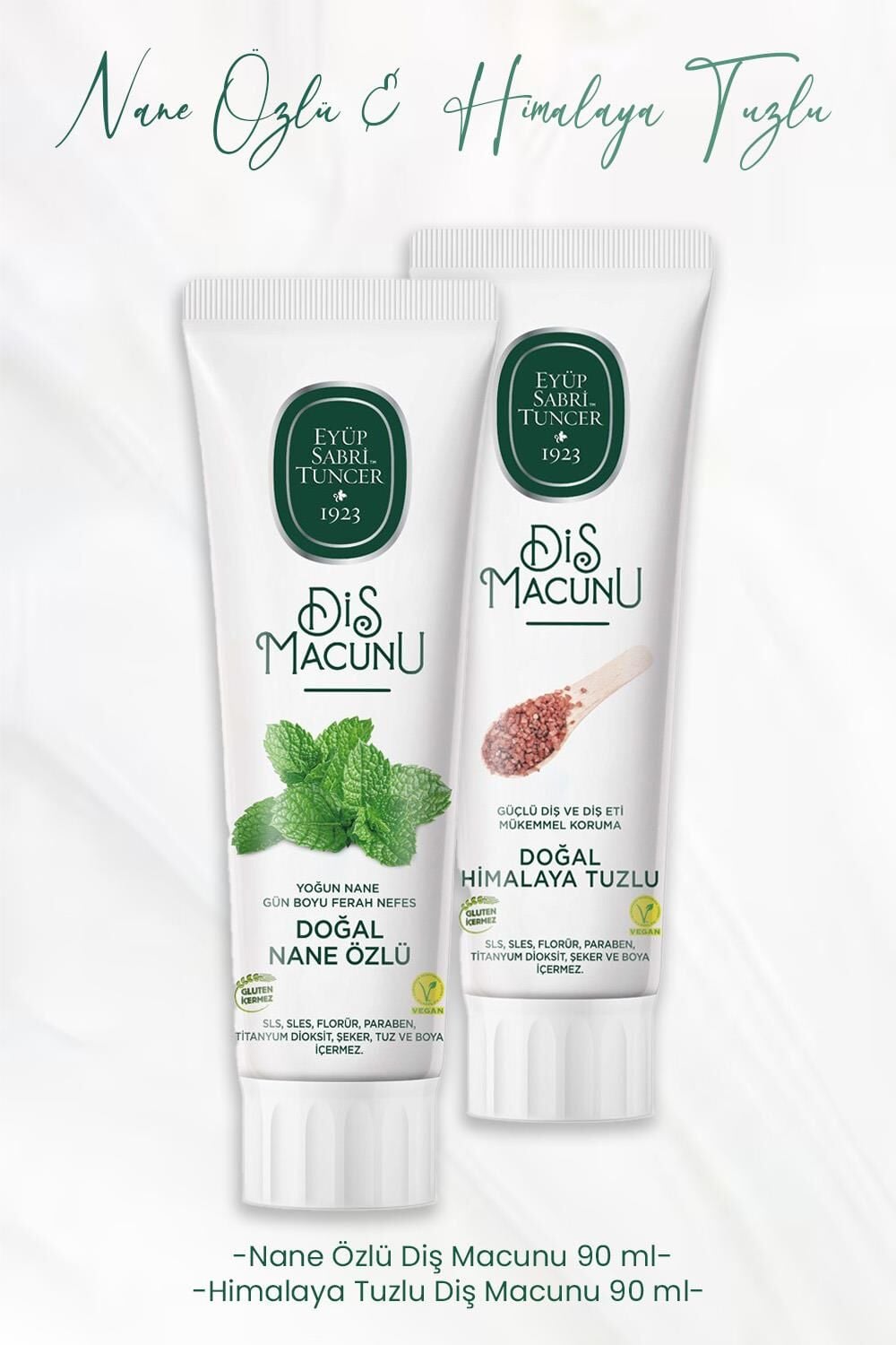 Eyüp Sabri Tuncer Diş Macunu Nane Özlü 90 ml ve Himalaya Tuzlu 90 ml
