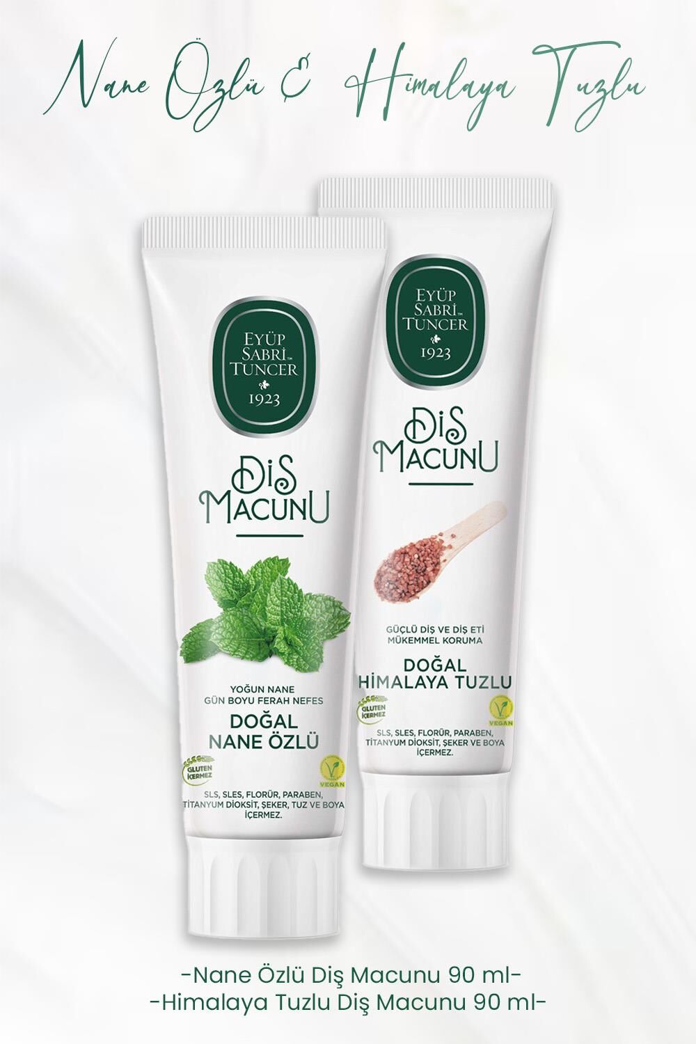 Eyüp Sabri Tuncer Diş Macunu Nane Özlü 90 ml ve Himalaya Tuzlu 90 ml