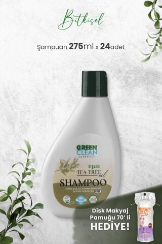 Green Clean Şampuan Tea Tree 275 ml x 24 Adet ve Hediyeli