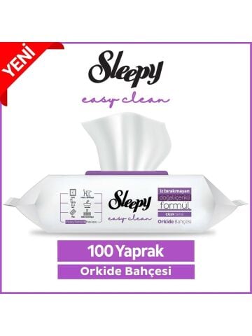 Sleepy Easy Clean Orkide Bahçesi Yüzey Temizlik Havlusu 100' lü