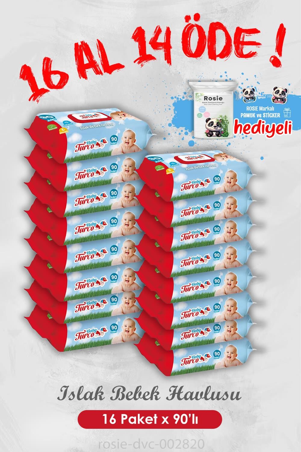 16 Al 14 Öde Islak Bebek Havlusu 90'lı ve Rosie