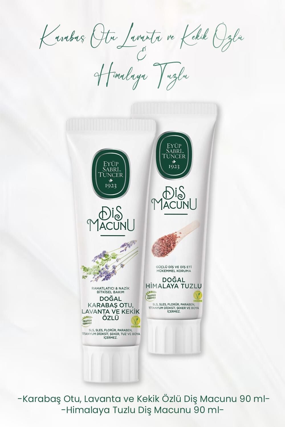 Eyüp Sabri Tuncer Diş Macunu Lavanta ve Kekik Özlü 90 ml ve Himalaya Tuzlu 90 ml