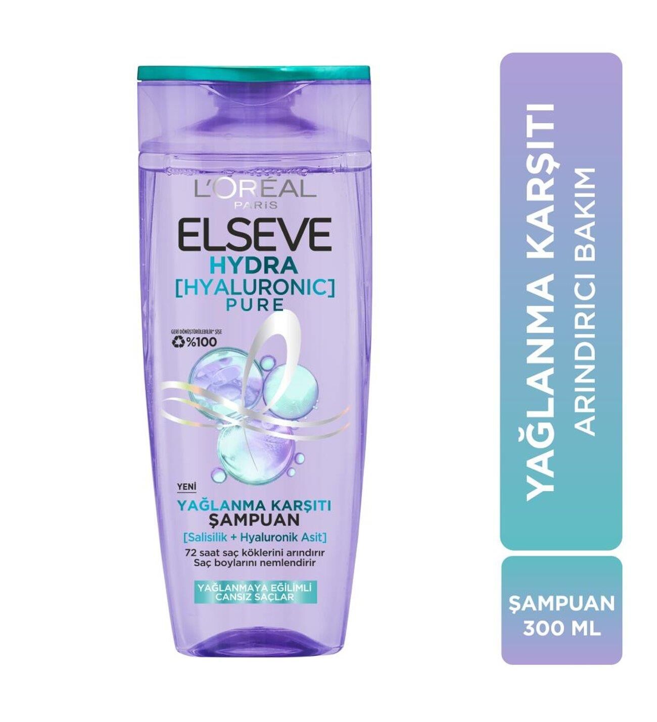 Elseve Hydra Hyaluronic Pure Yağlanma Karşıtı Şampuan 300 ml