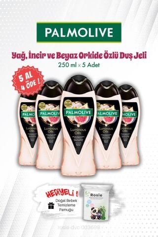 Palmolive 5 AL 4 ÖDE İncir ve Beyaz Orkide Özlü 250 ML Duş Jeli ve ROSIE